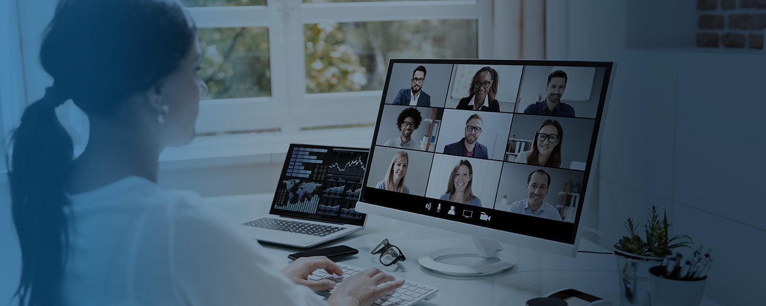 Young woman on a zoom call
