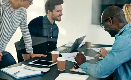 Group of people in a business meeting at the office