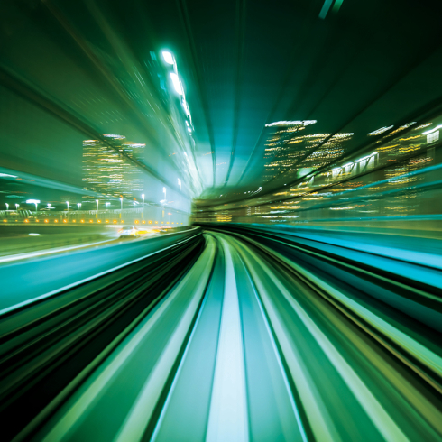 Fast moving highway image