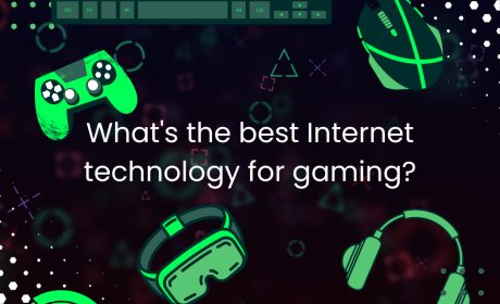 A gaming-themed graphic that says "what's the best Internet technology for gaming?"