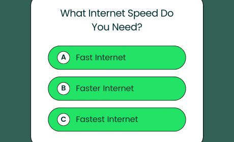 A graphic showing the answers to the "what speed do you need" quiz: fast internet, faster internet, fastest internet