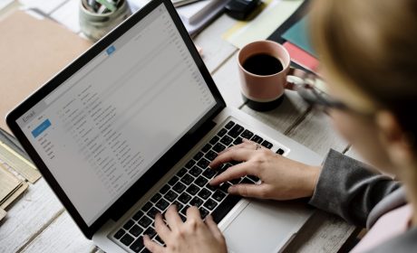 Person typing on a laptop