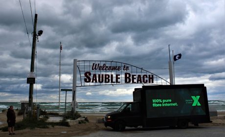 Truck Advertising Fibre Internet in Sauble Beach, Ontario