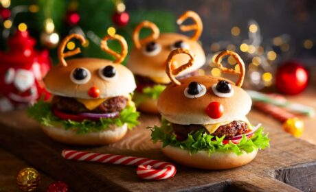 Holiday decorated burgers