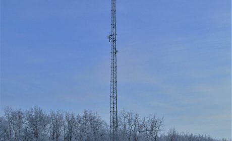 Winter photo of a 5G Internet Tower providing Fast Rural Internet in Canada