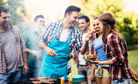 Friends Celebrating at BBQ