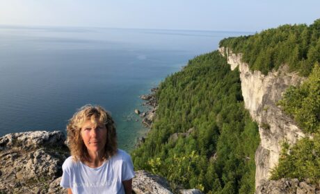 Xplore customer Polly C with a scenic background