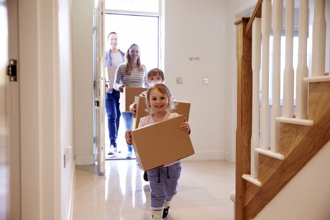 Family and Kids Moving