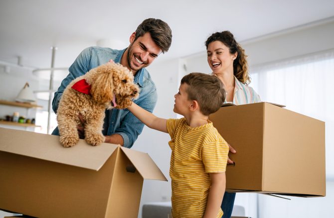 Family Unpacking Boxes