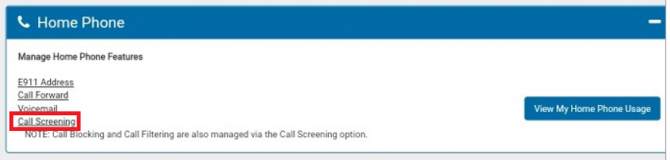 Xplornet Call Screening Window