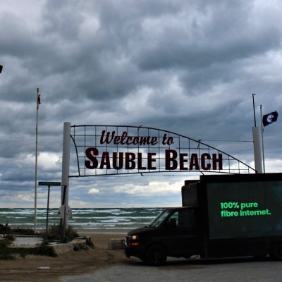 Truck Advertising Fibre Internet in Sauble Beach, Ontario