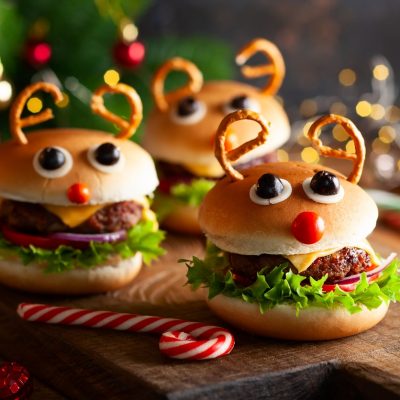 Holiday decorated burgers