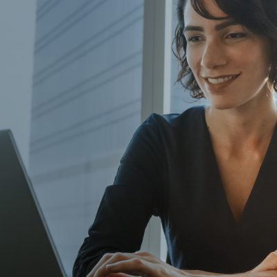 Person working on computer with fast Internet