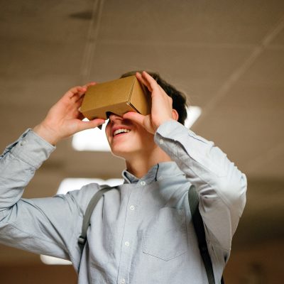 A person using VR with Internet