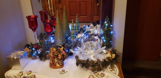 Small tabletop christmas display