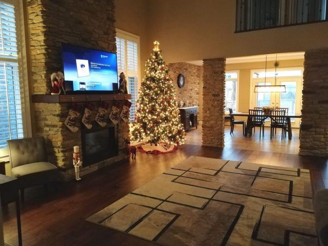 Christmas tree in family room