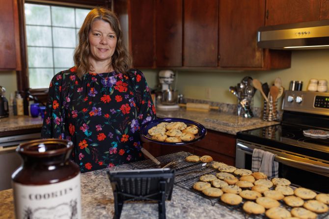 Margaret making cookies in the kitchen