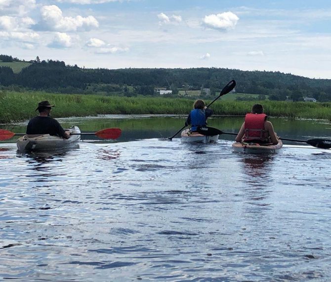 Family kayaking