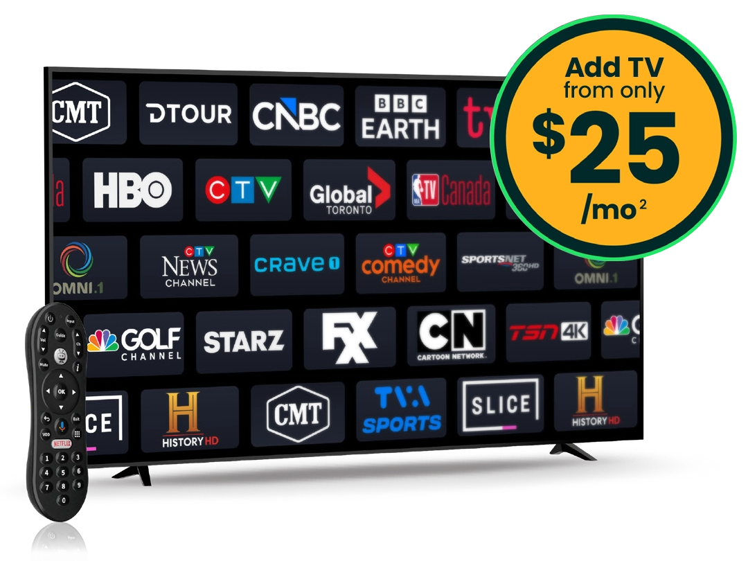 Xplore TV on a smart TV with popular channels — add TV from only $25/mo